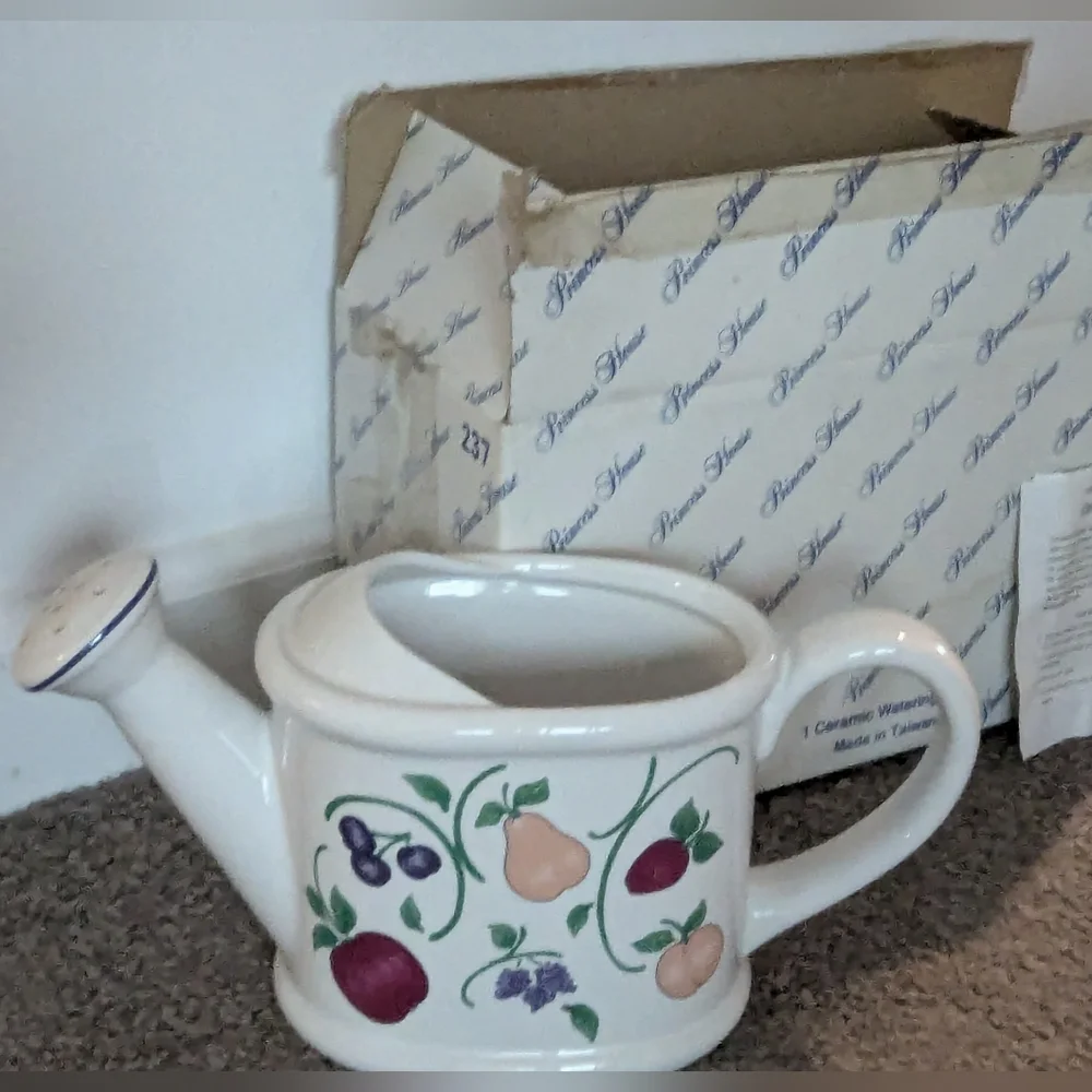 Princess House Orchard Medley Ceramic Watering Can